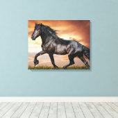 Toile Beau Cheval Noir (Insitu (Plancher de Bois))