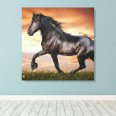 Toile Beau Cheval Noir (Insitu (Plancher de Bois))