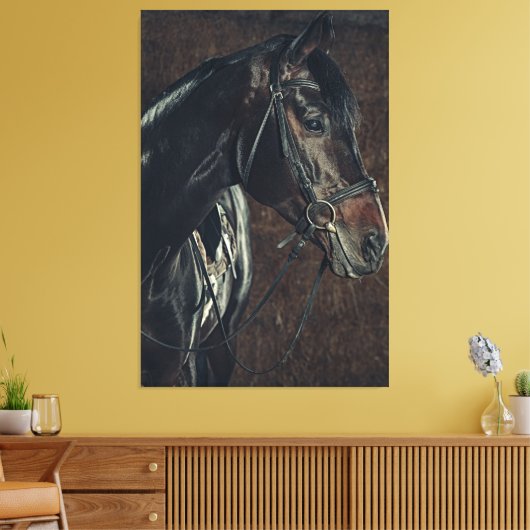 Toile Beau cheval noir Stallion (Insitu(Salon))