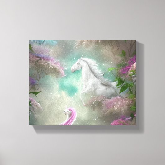 Toile Beau cheval Whimsical animal Triptyque (Recto)