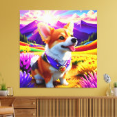Toile Beau Chien de Corgi One (Insitu(Salon))