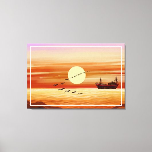 Toile Beau coucher de soleil Décor Arrière - plan décora (Recto)