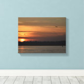 Toile Beau coucher de soleil sur la rivière (Insitu (Plancher de Bois))