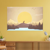 Toile Beau coucher de soleil sur le lac (Insitu(Salon))