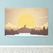 Toile Beau coucher de soleil sur le lac (Insitu (Plancher de Bois))