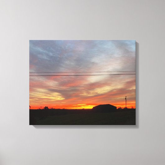 Toile Beau Coucher De Soleil Sur Les Champs (Recto)