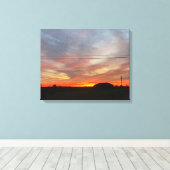 Toile Beau Coucher De Soleil Sur Les Champs (Insitu (Plancher de Bois))