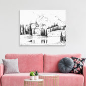 Toile Beau dessin au crayon du Mont Rainier (Insitu(Salon))