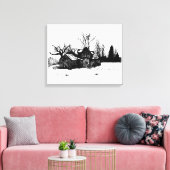 Toile Beau dessin d'encre Farmstead Wrapped Canvas (Insitu(Salon))