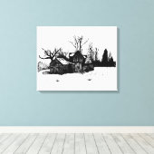 Toile Beau dessin d'encre Farmstead Wrapped Canvas (Insitu (Plancher de Bois))