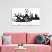 Toile Beau dessin d'encre Farmstead Wrapped Canvas (Insitu(Salon))
