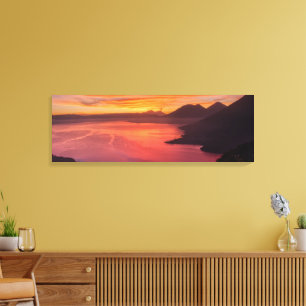 Toile Beau Golden Sunrise Mountains Lake sur