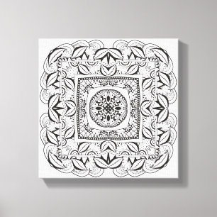 Toile Beau griffonnage carré décoratif 6