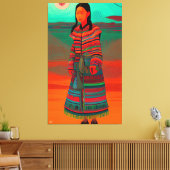 Toile Beau Hmong Art "Hmong Village" Imprimer (Insitu(Salon))