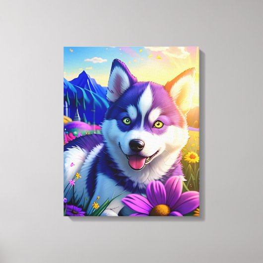 Toile Beau Husky Chien Trois (Recto)