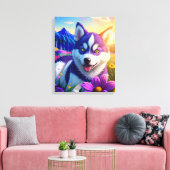 Toile Beau Husky Chien Trois (Insitu(Salon))