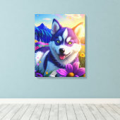 Toile Beau Husky Chien Trois (Insitu (Plancher de Bois))