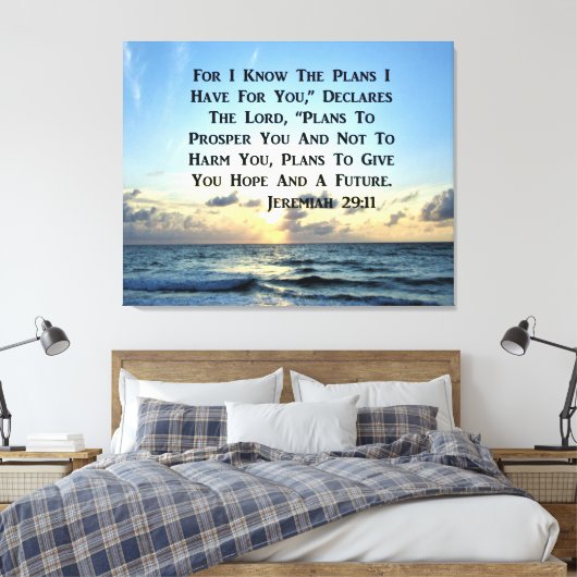 TOILE BEAU JEREMIAH 29:11 SCRIPTURE VERSE (Insitu(Chambre))