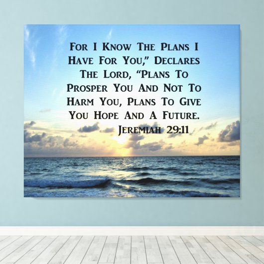 TOILE BEAU JEREMIAH 29:11 SCRIPTURE VERSE (Insitu (Plancher de Bois))