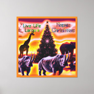 Toile Beau Kenya Animal Safari Joyeux Noël