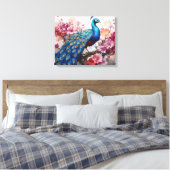 Toile Beau paon avec fleurs (Insitu(Chambre))