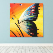 Toile Beau papillon au lever du soleil (Insitu (Plancher de Bois))