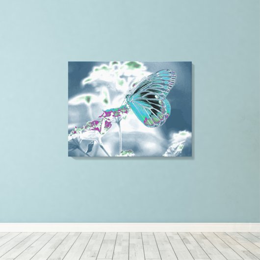 Toile Beau papillon sur fleur (Insitu (Plancher de Bois))