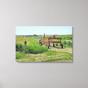 Toile Beau Paysage agricole et Tracteur Mur Art