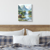Toile Beau paysage rural avec cascade (Insitu(Chambre))