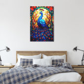 Toile Beau Peacock Vitrail Art de la faune (Insitu(Chambre))