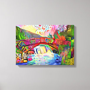 Toile Beau pont couleur eau Zazzle_Growshop.