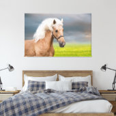 Toile Beau Portrait Palomino Horse avec Long Mane (Insitu(Chambre))