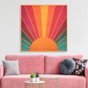 Toile Beau Rayons de Soleil Ensoleillés Art Populaire Su