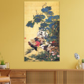 Toile Beau Rooster multicolore et Hen (Insitu(Salon))