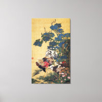 Beau Rooster multicolore et Hen