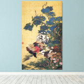 Toile Beau Rooster multicolore et Hen (Insitu (Plancher de Bois))