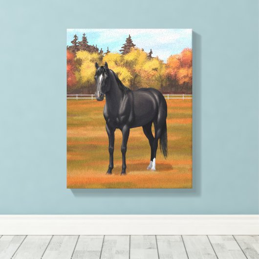 Toile Beau Stallion Cheval du Quartier Noir (Insitu (Plancher de Bois))
