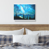 Toile Beau Starry Night Surreal Mountain Paysage (Insitu(Chambre))
