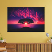 Toile Beau Sunset Tree Silhouette Nature Paysage (Insitu(Salon))