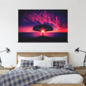 Toile Beau Sunset Tree Silhouette Nature Paysage (Insitu(Chambre))