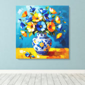 Toile Beau vase de fleurs (Insitu (Plancher de Bois))