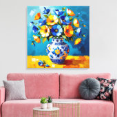 Toile Beau vase de fleurs (Insitu(Salon))