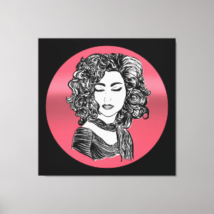 Toile Beauté aux cheveux bouclés - Beauté aux cheveux bo