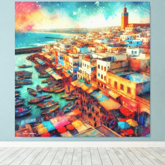 Toile Beauté côtière d'Asilah- Maroc (Insitu (Plancher de Bois))