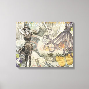 Toile Beauté de bain victorienne Kraken Surréalisme Vint