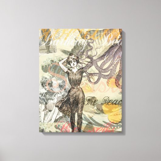 Toile Beauté de bain victorienne Kraken Surréalisme Vint (Recto)