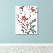 Toile Beauté délicate : Fleurs blanches sur rose (Insitu (Plancher de Bois))