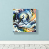 Toile 🌟 Beauté éclairée : Lord Bouddha Abstrait Painti (Insitu (Plancher de Bois))