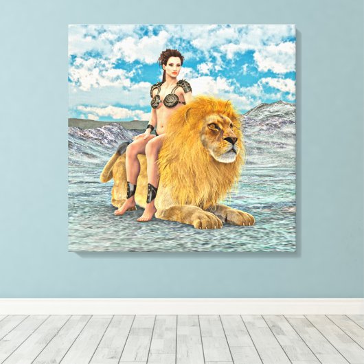 Toile Beauté et Lion (Insitu (Plancher de Bois))