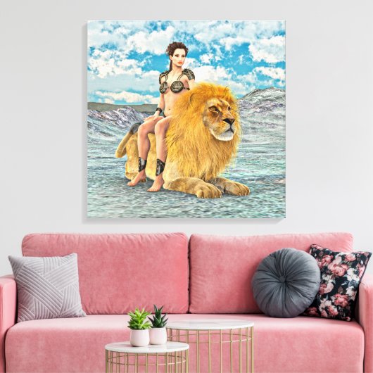 Toile Beauté et Lion (Insitu(Salon))